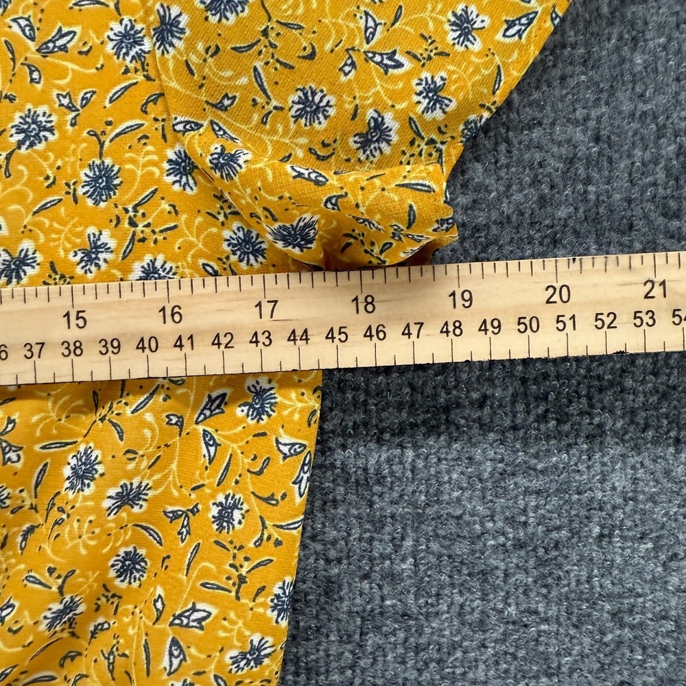 Charlie Paige Dress Small Yellow Floral Tiered Prairie Boho Cottagecore Peasant - Picture 9 of 11